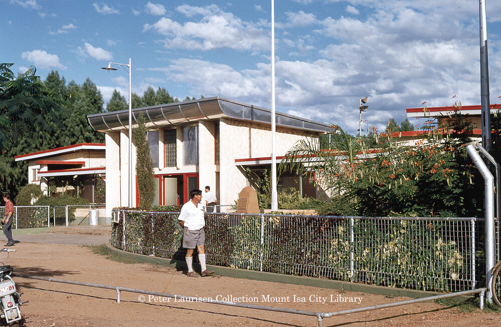 Mount Isa Memorial Swimming Pool entrance, Parkside, c.1956