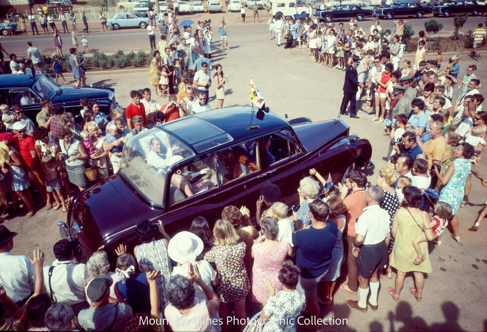 Queen Elizabeth II and Prince Philip visit flats, Parkside, April 1970