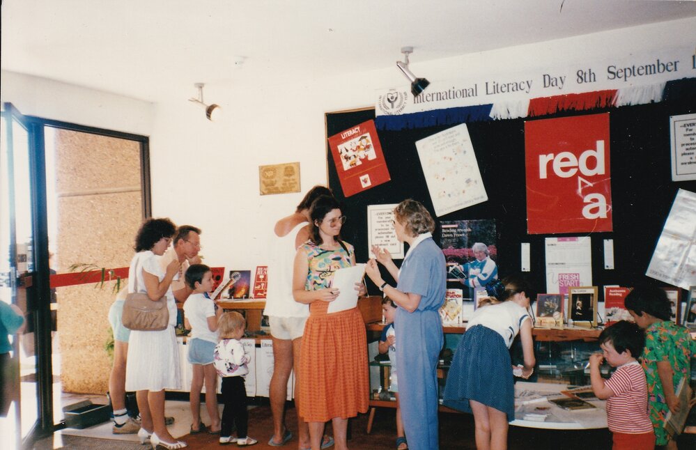 International Literacy Day display, Mount Isa City Library, September 1990