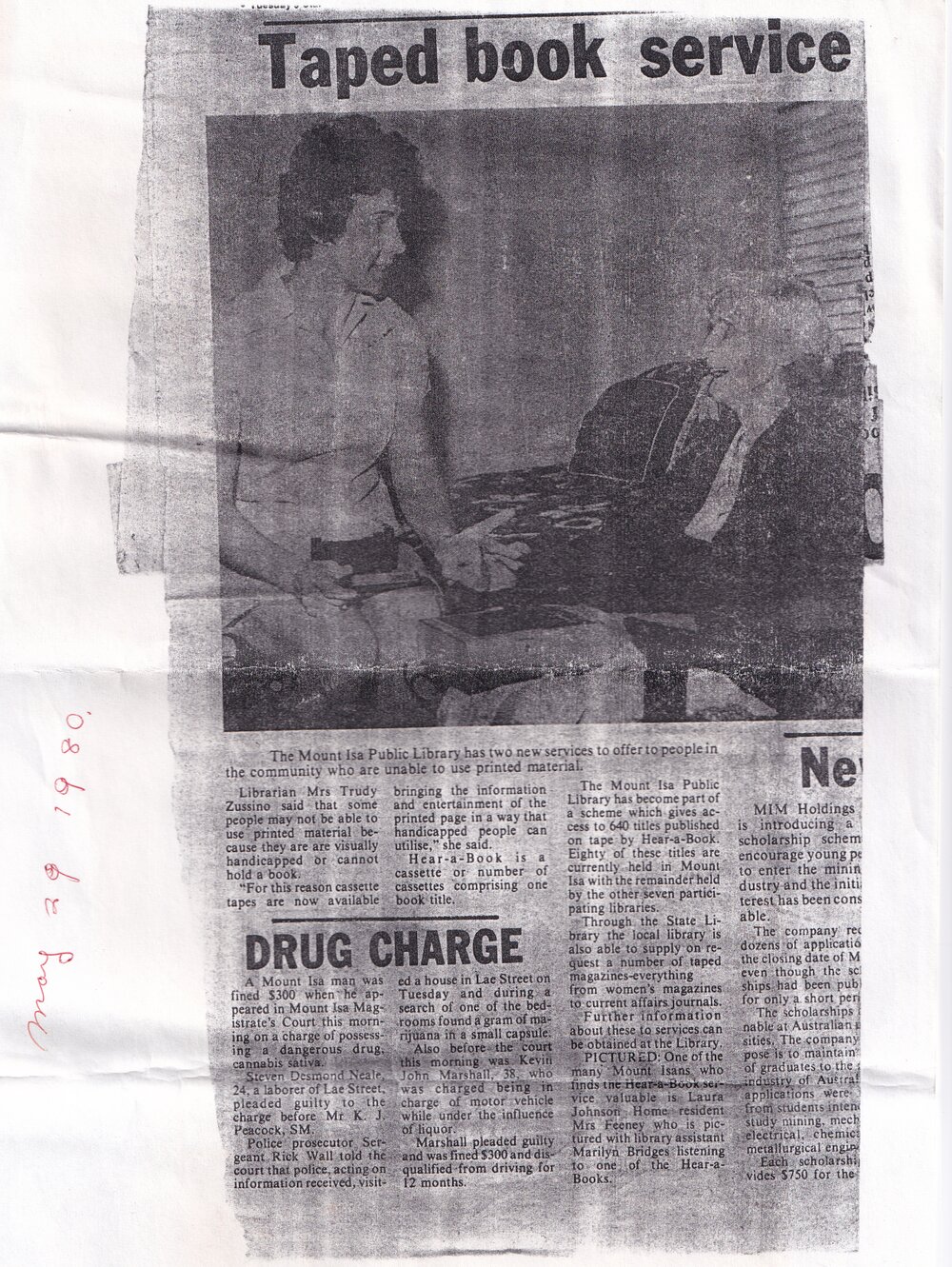 Taped book service article