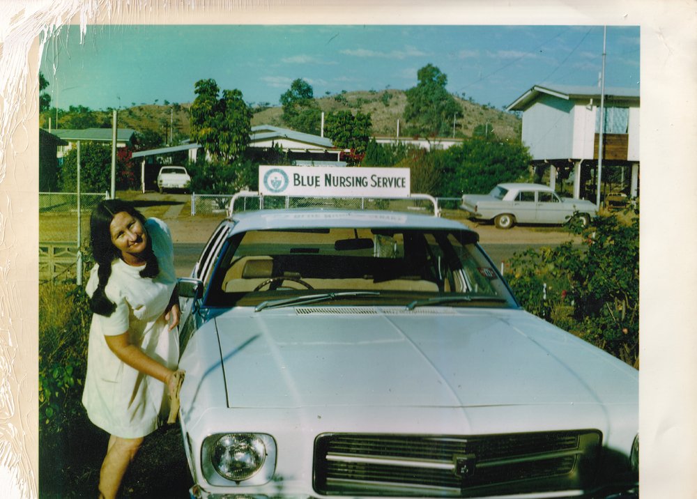 Blue Nursing Service car