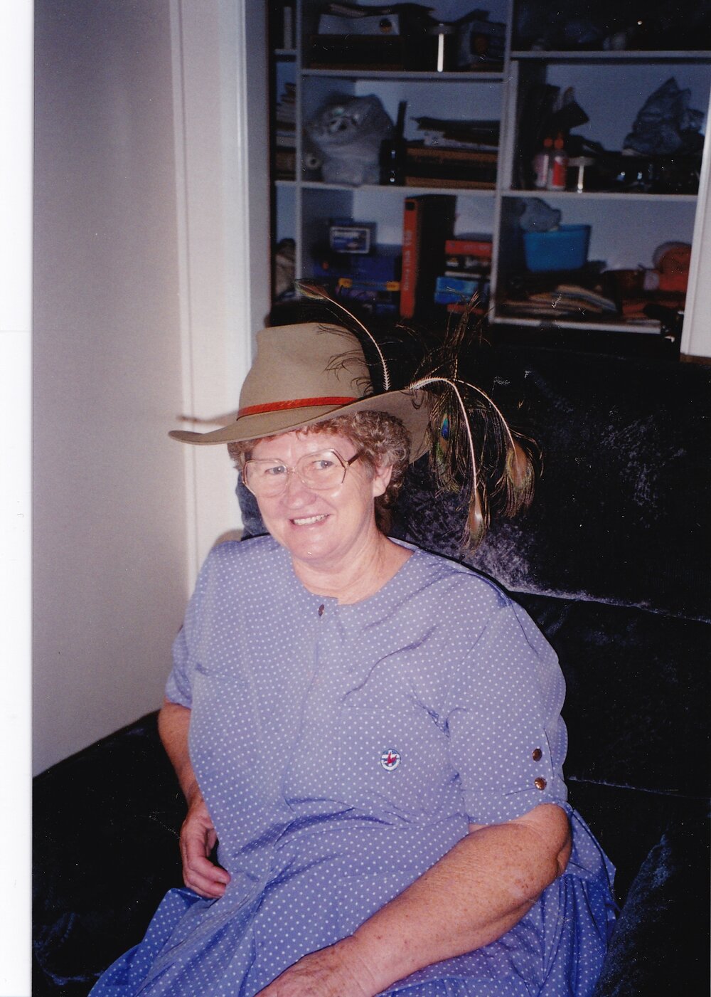 Valerie Brown wearing hat