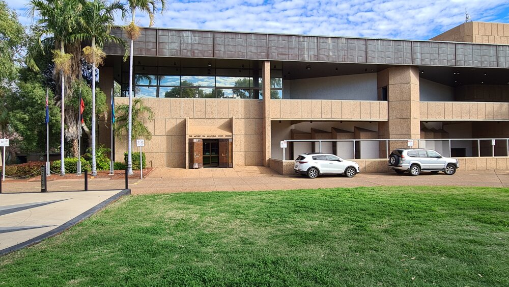 Mount Isa Civic Centre exterior, Mount Isa City, July 2021