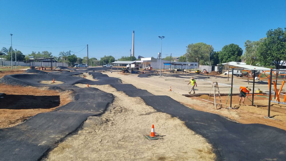 Gallipoli Pump Track and Recreational Park under construction, Soldiers Hill, November 2021