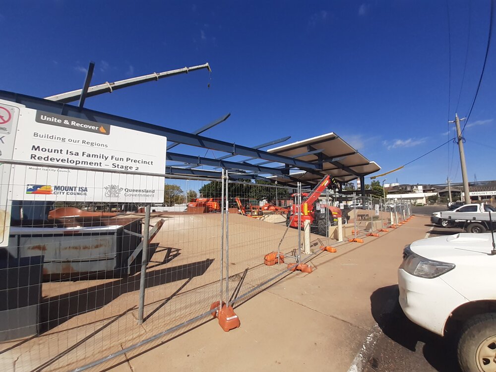 Community Skate Park under alteration, Parkside, September 2022