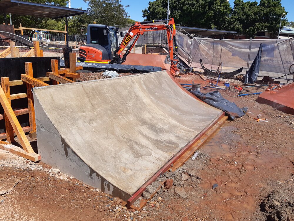 Community Skate Park under construction, Parkside, April 2022