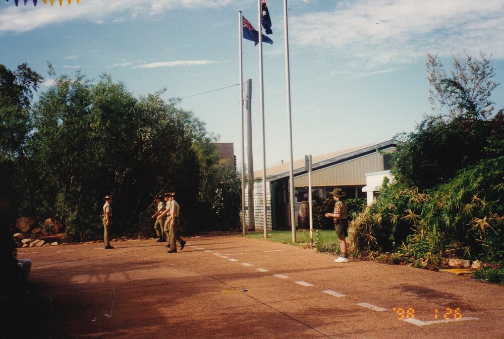 Flag raising for Australia Day, January 1998