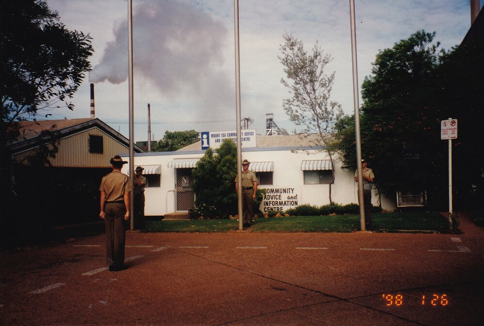 Flag raising for Australia Day, January 1998