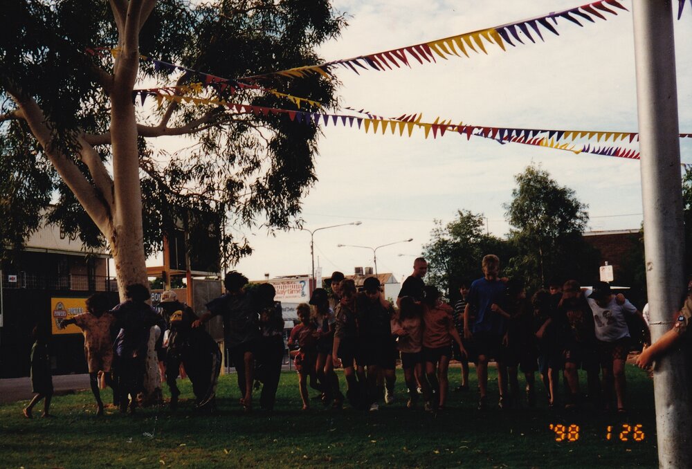 Three legged race on Australia Day, January 1998