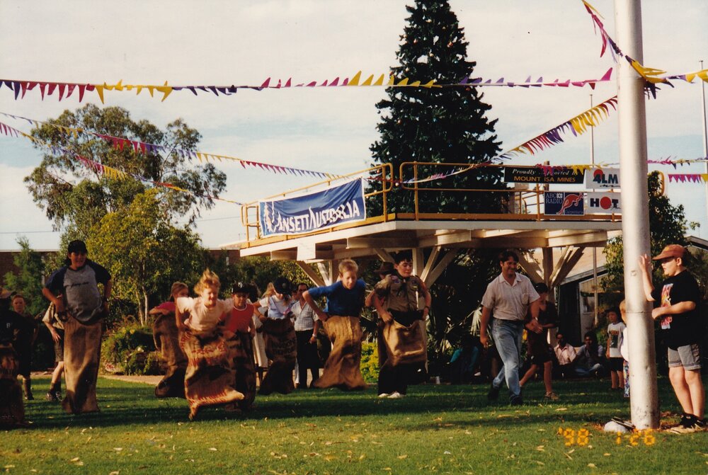Australia Day potato sack race, January 1998