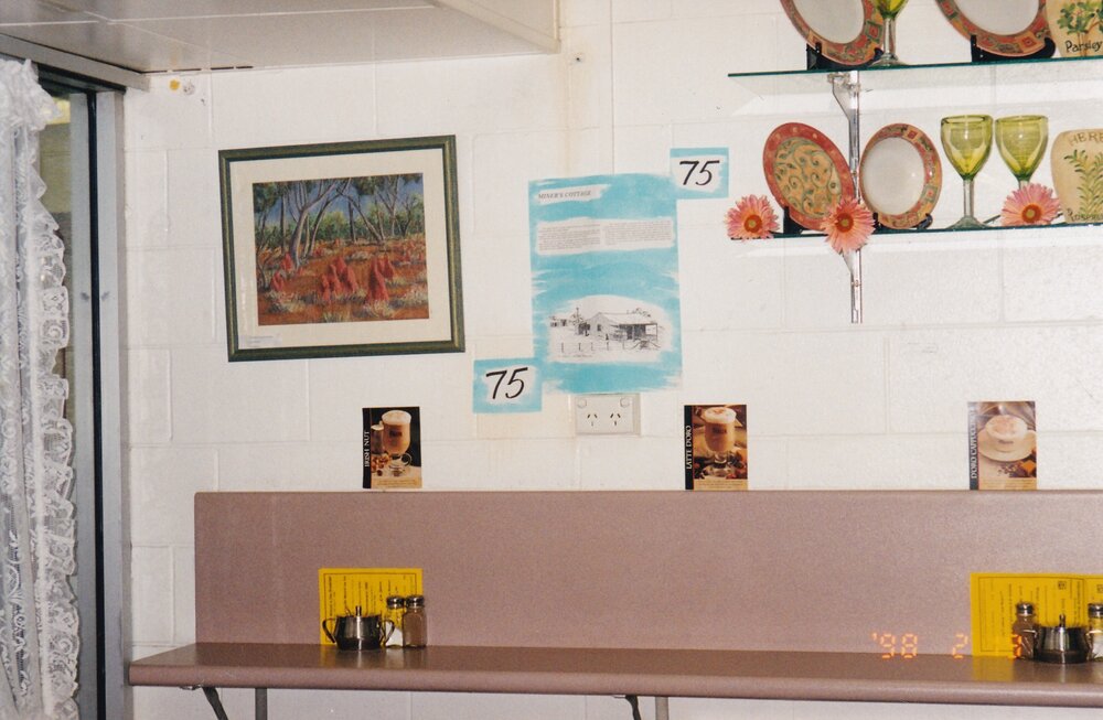 Local cafe decorated for Mount Isa's 75th celebration, February 1998