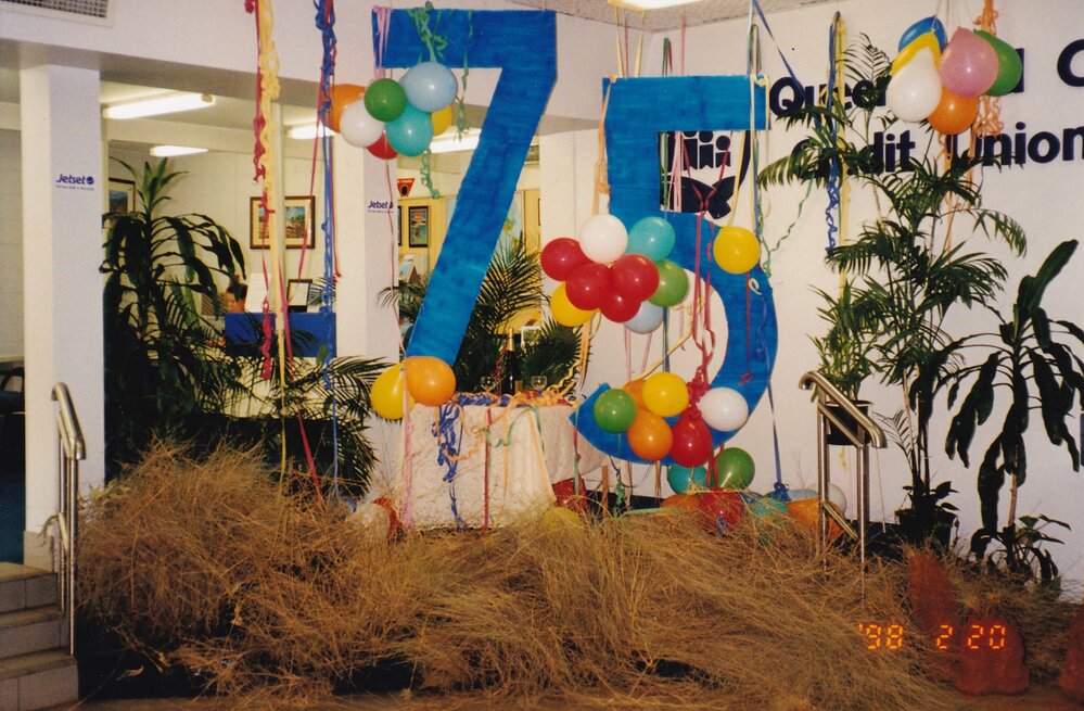 Queensland Country Credit Union decorated for Mount Isa's 75th, February 1998