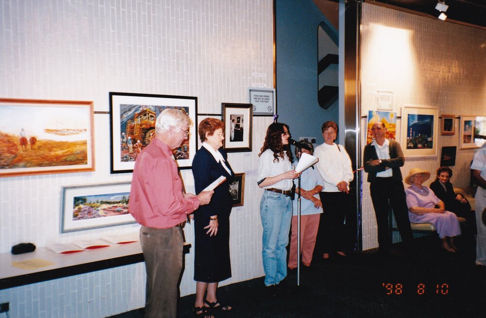 Art contest presentation at Mount Isa 75th celebration event, c.1998