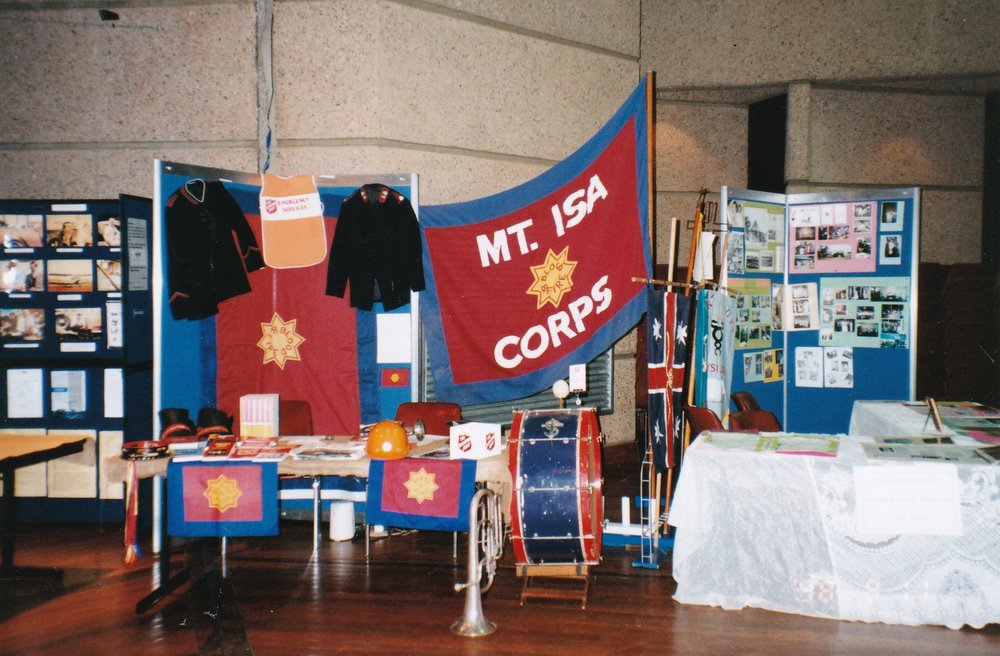 Mount Isa Corps booth at Mount Isa 75th celebration, c.1998