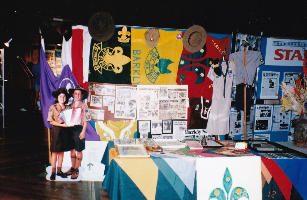 Barkly Scouts booth at Mount Isa 75th celebration, c.1998