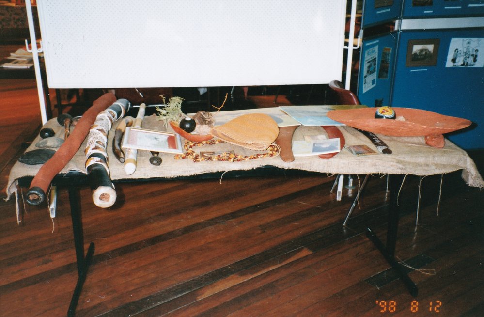 Indigenous items displayed at Mount Isa 75th celebration, c.1998