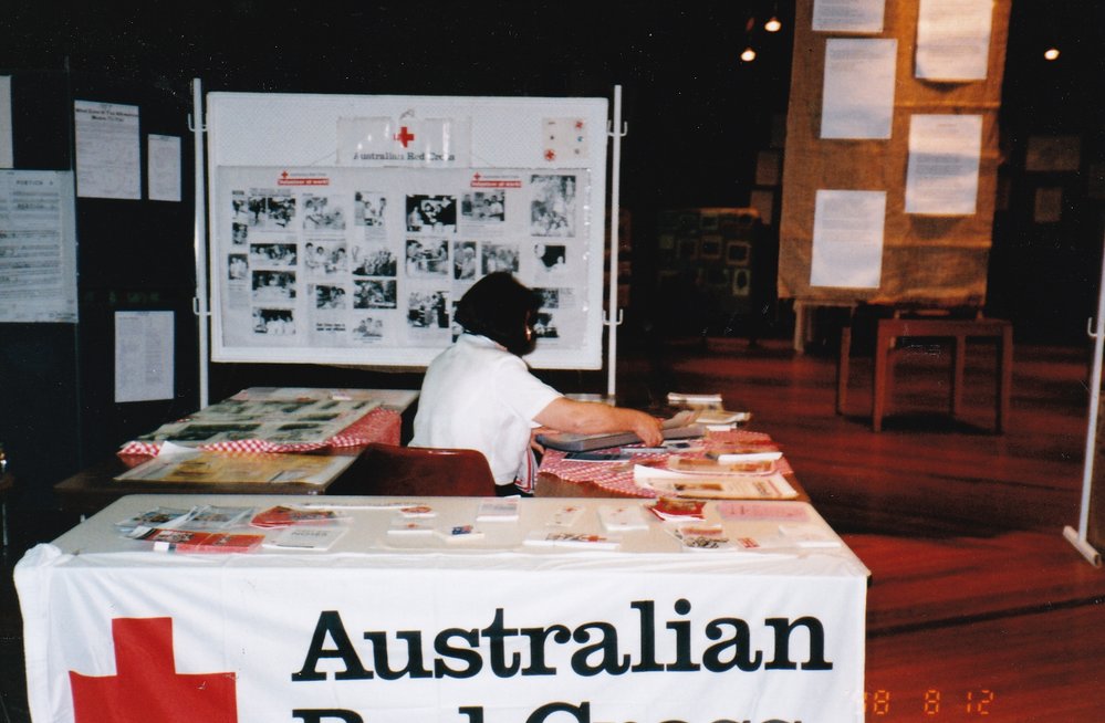 Australian Red Cross booth at Mount Isa 75th celebration, c.1998