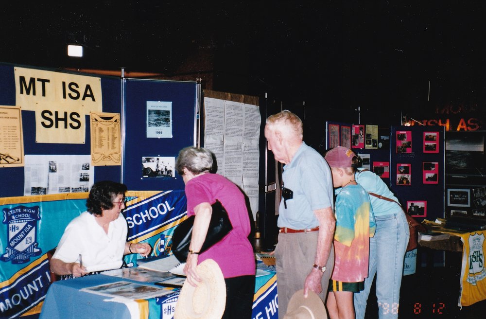 Mount Isa State High School booth at Mount Isa 75th celebration, c.1998