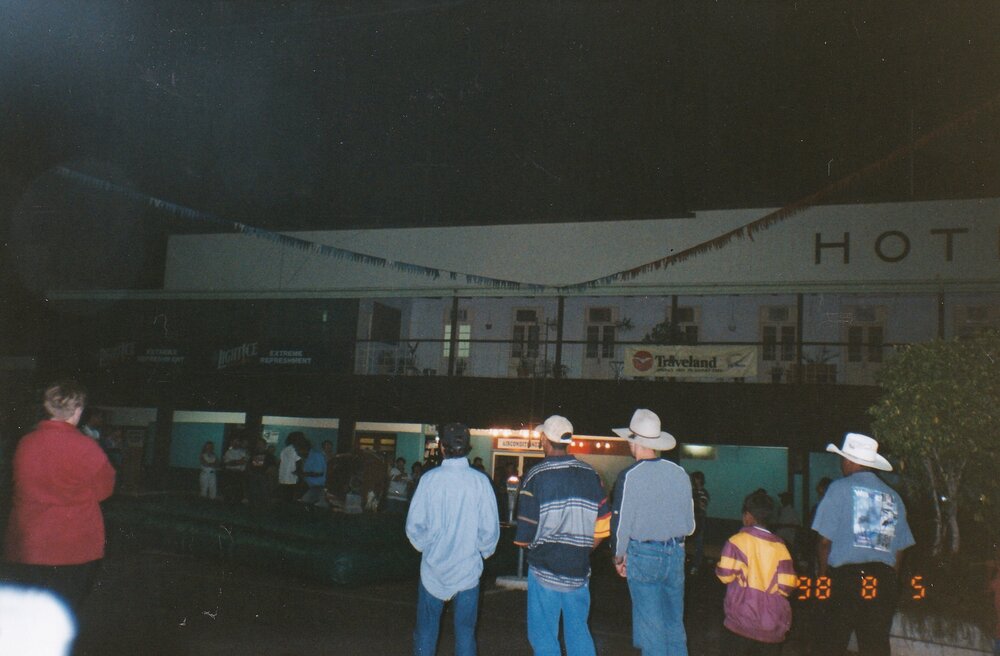 Rodeo celebration outside of Hotel Boyd, c.1998