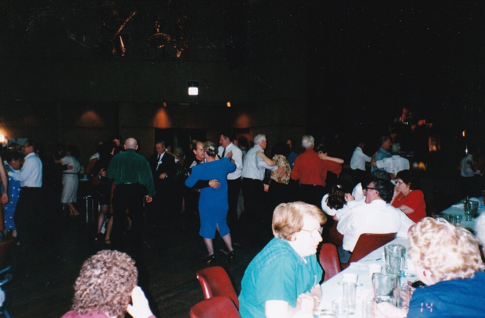 Dancing at Civic Centre celebration, c.1998