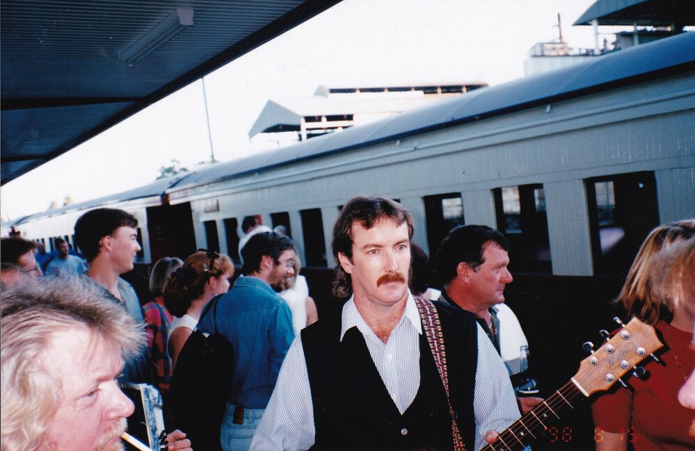 Musician at train station, c.1998