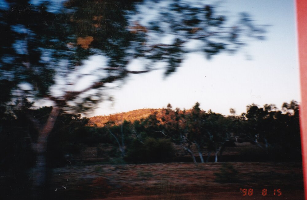 View of landscape from train, c.1998