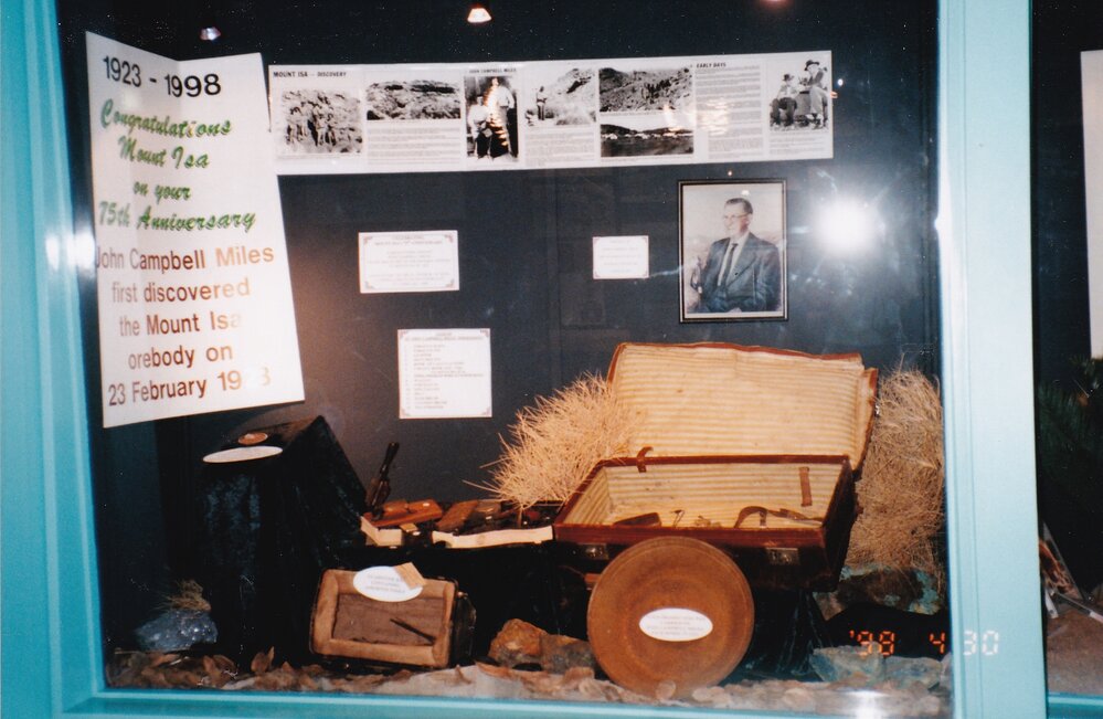 Display in shop window for Mount Isa 75th celebration, c.1998