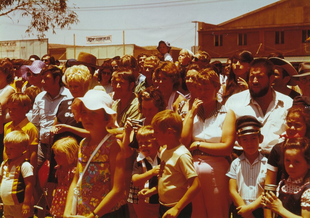 Crowd at Mount Isa Civic Centre opening, November 1974