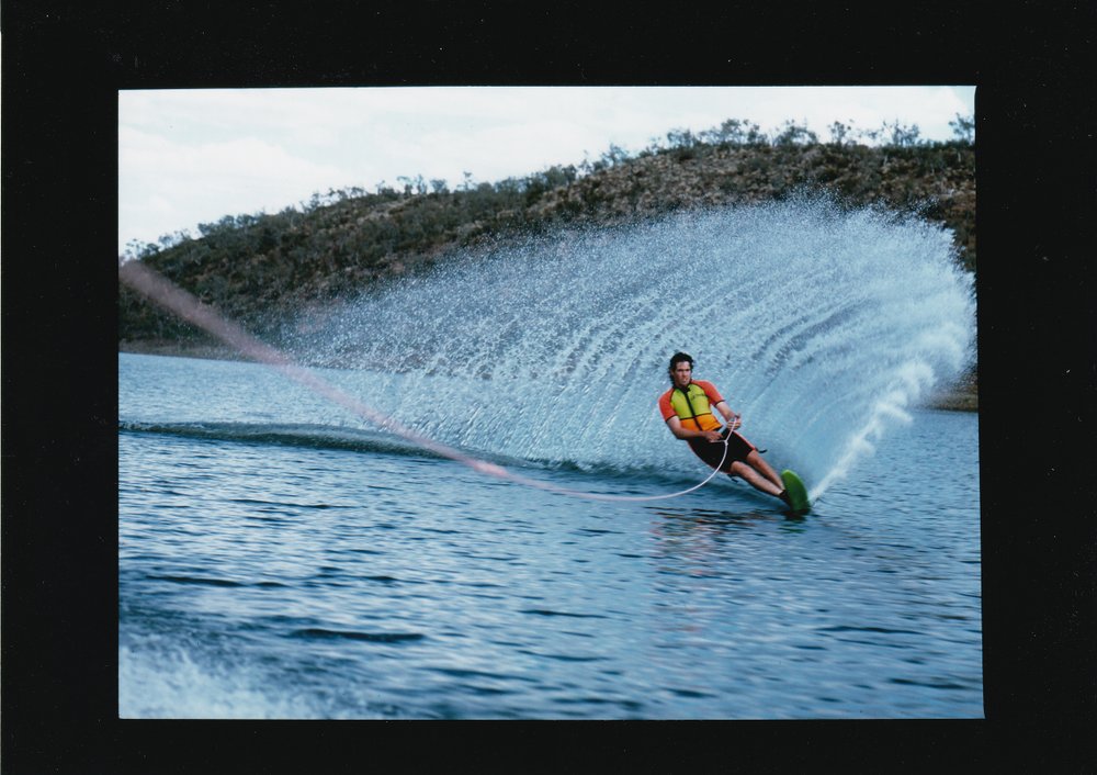 Wake surfing at lake