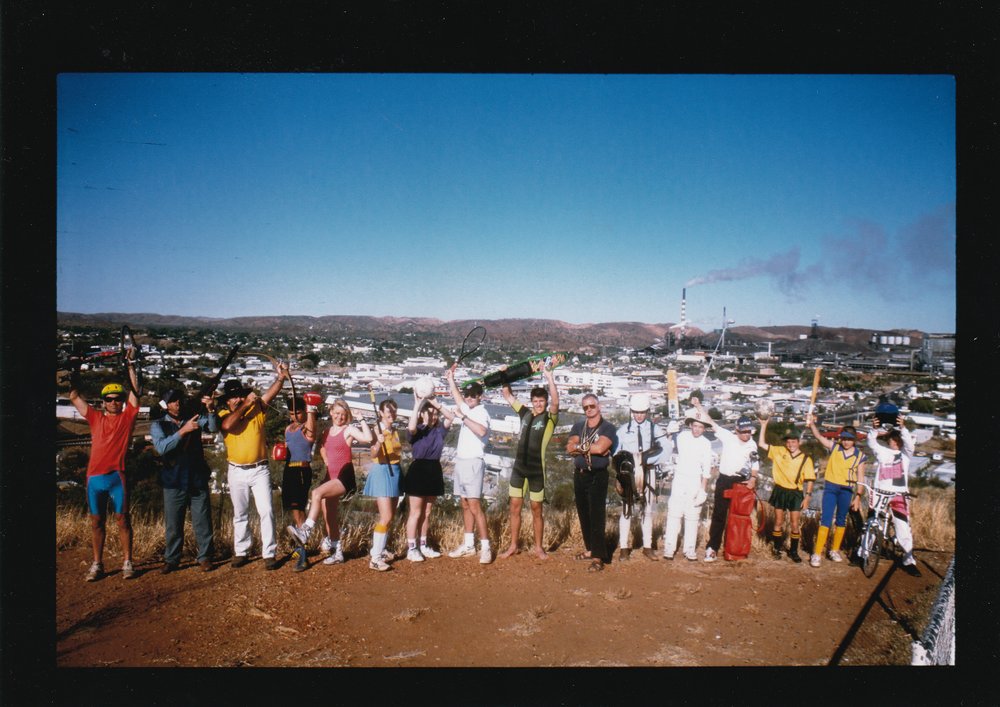 Mount Isa sporting groups pose at lookout 