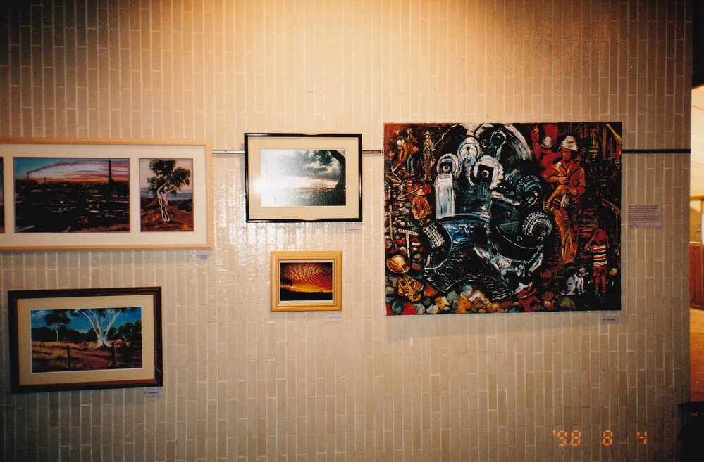 Collection of paintings at Civic Centre event, c.1998