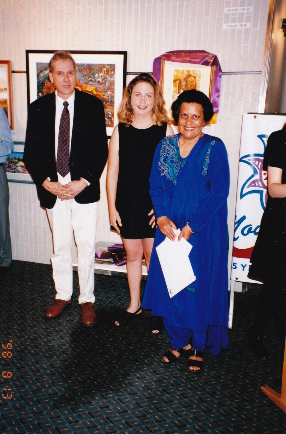 Recipient of award at Civic Centre artwork event, c.1998