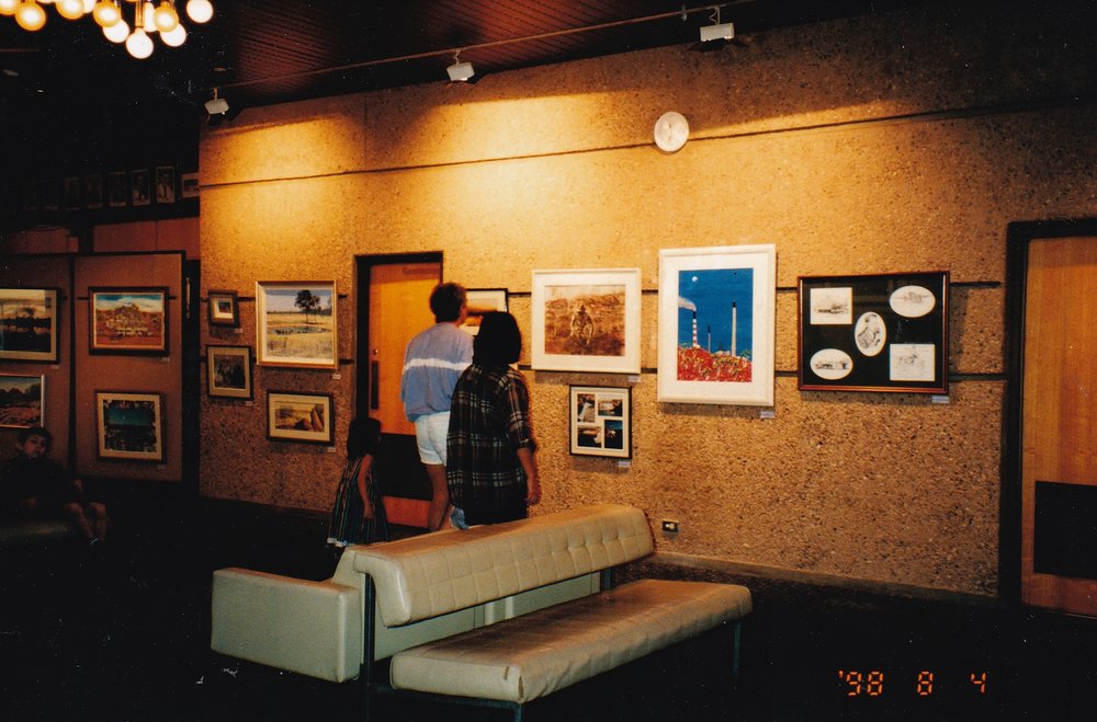 Artwork hanging in the Civic Centre at event, c.1998