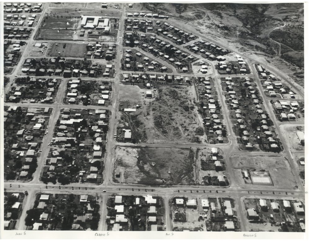 Aerial view of Townview, February 1973