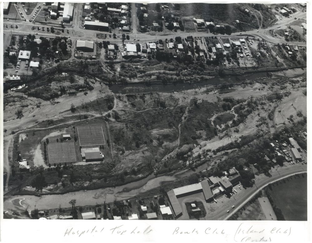 Aerial view of Parkside and Mornington, February 1973