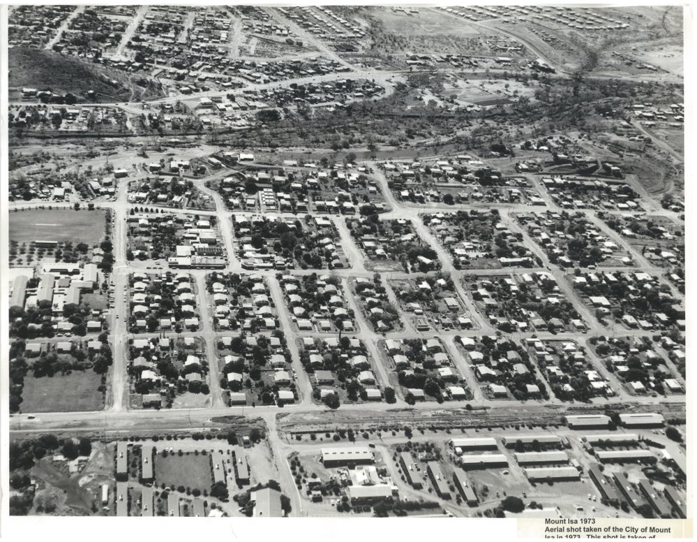 Aerial view of Parkside, Mornington and Healy, February 1973