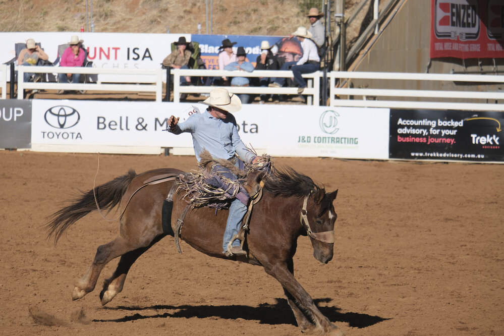 2nd Division Saddle Bronc, Mount Isa Mines Rodeo, August 2022