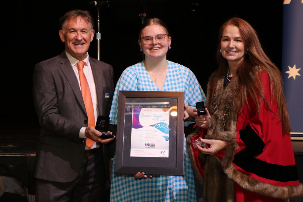Sophie Greenhalgh receives Junior Citizen of the Year Award, January 2023