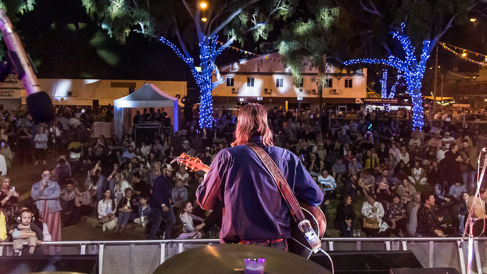 Lane Pittman performing at Isa Street Festival, August 2022