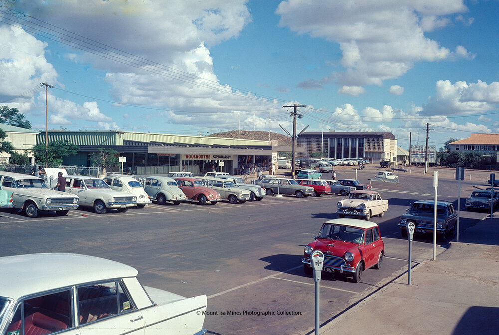 Looking SE to corner Miles and Isa Streets, 1970s.