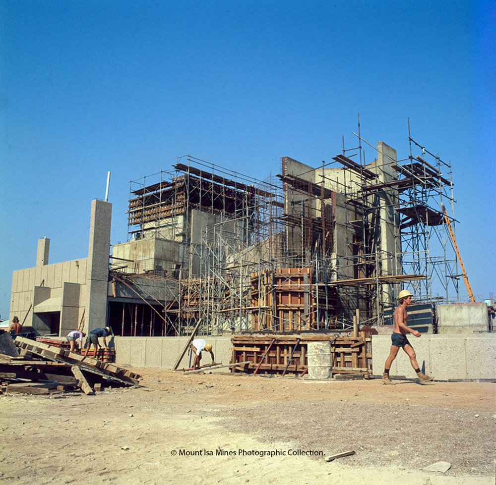Mount Isa Civic Centre construction, c. 1970s.