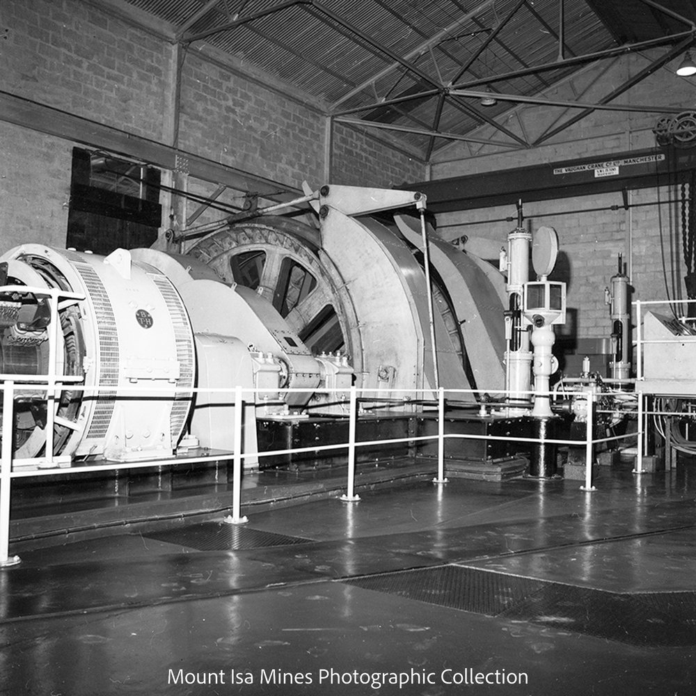 Winder Man and Supply Shaft Winder,  Mount Isa Mines, November 1963