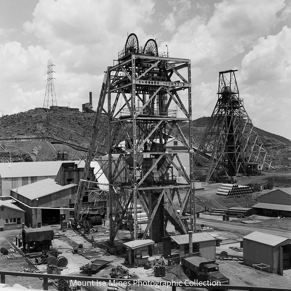  Shaft sinking headframe, Mount Isa Mines, January 1963