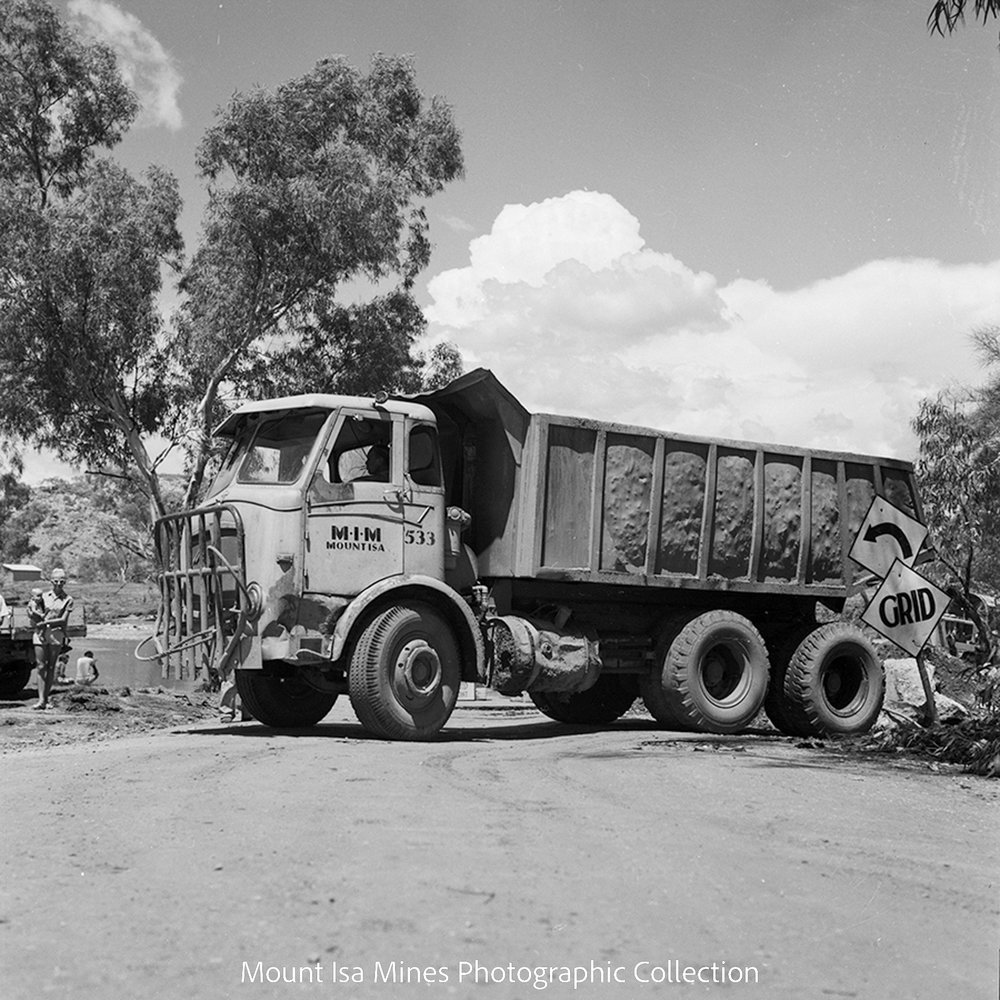 AEC dump truck, Lake Moondarra, January 1963