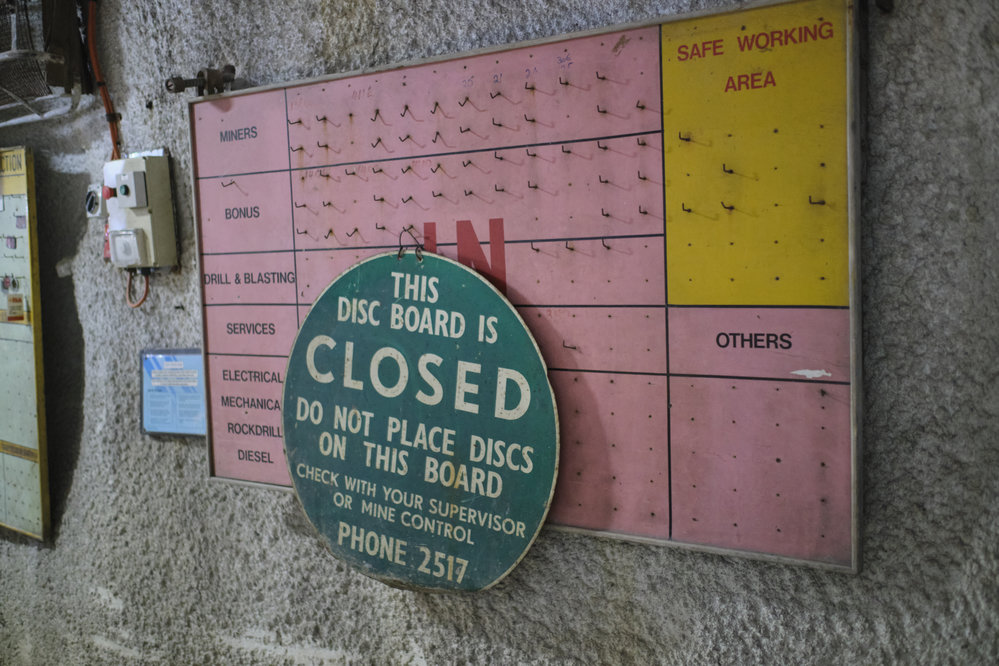 Disc board at Hard Times Mine, The Gap, January 2023