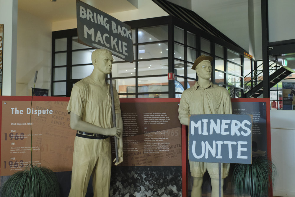 Exhibition display of The Lockout, Outback at Isa, January 2023