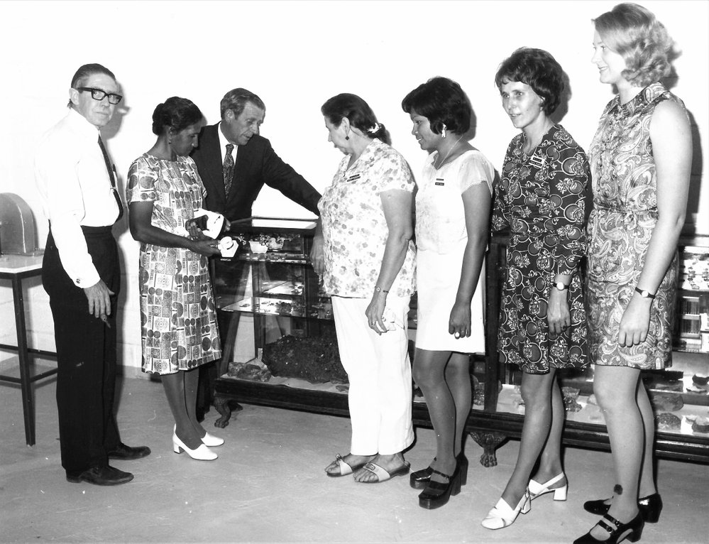 Lapidary Club members at the club house, August 1973