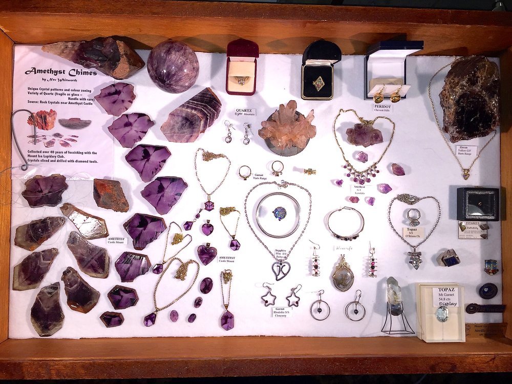 Amethysts, Lapidary Club exhibition items, June 2015