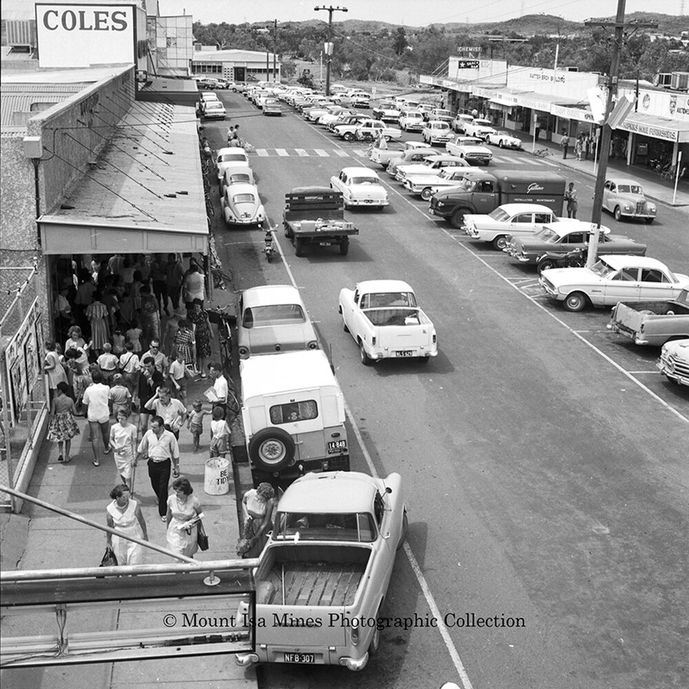 Street traffic, Mount Isa Mount Isa, February 1964