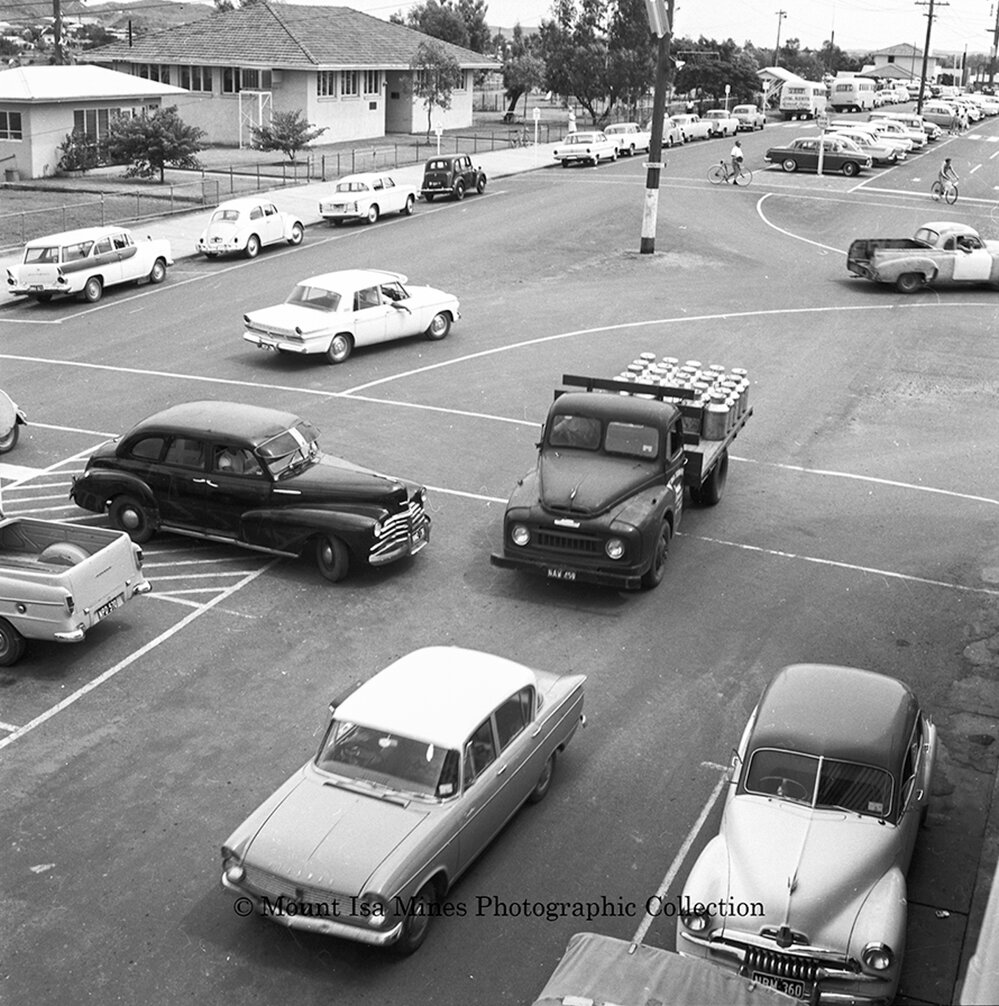 Street traffic, Mount Isa City, February 1964 